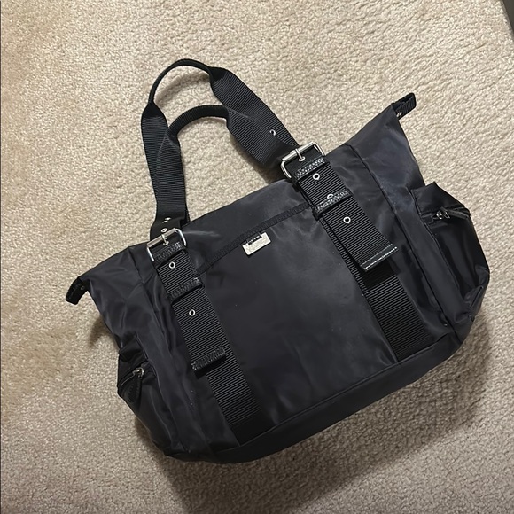 Kenneth Cole Reaction Handbags - Black Nylon Kenneth Cole Reaction Tote Sized Handbag w Adjustable Webbed Straps